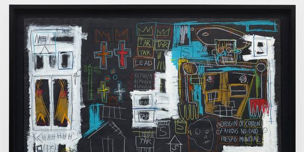 An untitled acrylic and oil stick on paper by Jean Michel Basquiat (1982)