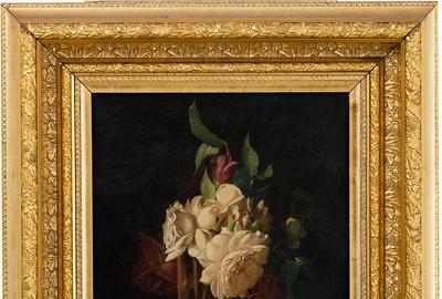 Frederick Stone Batcheller (American 1837-1889) Flowers in Victorian Vase - Oil on canvas, 17.5 x 11.5 inches / Signed lower right