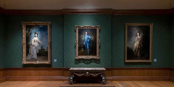 Installation view of The Blue Boy in The Huntington Art Gallery.  Photo: John Sullivan.  The Huntington Library, Art Museum, and Botanical Gardens.