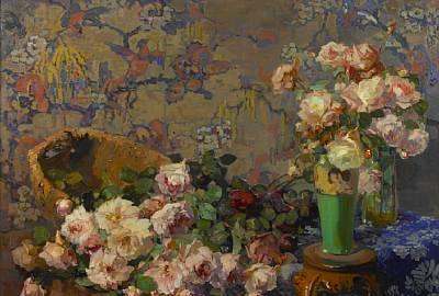 Franz Bischoff, Roses, 1912, brought a record-breaking $798,000 at Bonhams & Butterfields' Aug.  3 sale.