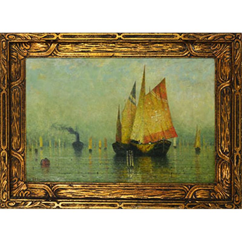 1882 John B.  Botto oil of the Venetian lagoon.  