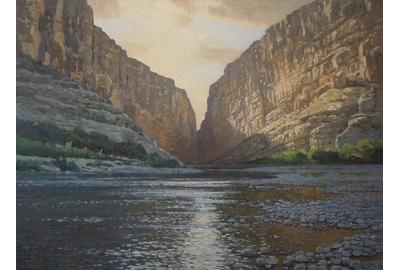 David Caton, Santa Elena Canyon, Big Bend, 2015, oil on canvas, 36x48 inches