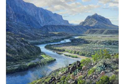 David Caton, River Road, big bend, 2015, oc, 36x48 inches