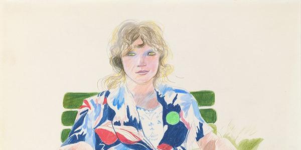 David Hockney, Celia, Carennac, August 1971.  Colored pencil on paper, 17 x 14 inches © David Hockney.  Photography by Richard Schmidt, Collection: The David Hockney Foundation