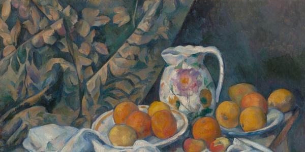 Cézanne’s “Still Life with a Curtain” (1892-94).  State Hermitage Museum, St.  Petersburg