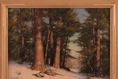 Allen Dean Cochran (American 1888 - 1935): Winter Landscape - Oil on canvas, 19.5 x 23.5 inches/Signed lower right