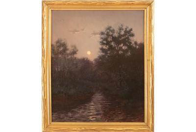 William Anderson Coffin (American, 1855 - 1925): Moonrise in May - Oil on canvas, 23.5 x 19.5 inches/Signed lower right 