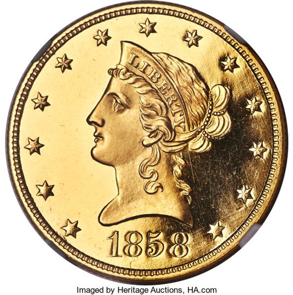 This historic 1858 Proof Liberty Eagle Gold coin brought $480,000.