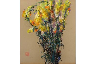 Leon Dabo, Snapdragons, c.  1916, Pastel on paper, 13 x 11.5 inches