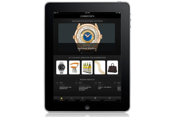 Screenshot of Christie's new iPAD app.