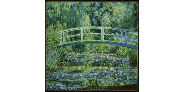 Claude Monet, Water Lilies and Japanese Bridge, 1899.  Oil paint on canvas; 35-5/8 x 35-5/16 in.  Princeton University Art Museum: From the Collection of William Church Osborn, Class of 1883, trustee of Princeton University (1914-1951), president of the Metropolitan Museum of Art (1941-1947); given by his family, 1972-15.  Image courtesy Princeton University Art Museum.