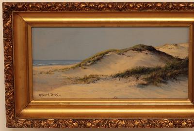 Arthur V.  Diehl (American, 1870-1929) : Sand Dune - Oil on canvas, 5.5 x 11.75 inches / Signed lower left 