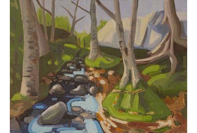 Emmett Duggan, When the Creek Drank the Water, Oil on board, 9 x 12, 2011.