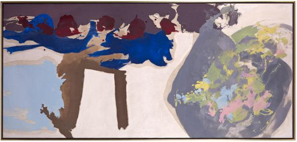 Friedel Dzubas (1914-1994), "Renewal," 1961, oil on canvas, 33 x 70 inches