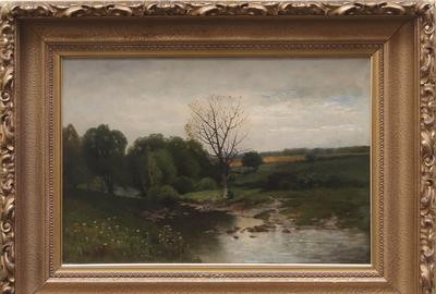 Charles Harry Eaton (1850 – 1901) ( aka Charles Harry Eaton ): Last Days of Summer - Oil on canvas, 14 x 20 inches / Signed lower left