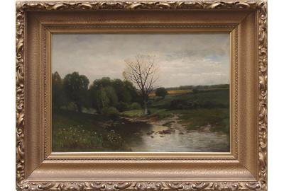 Charles Harry Eaton (1850 – 1901) ( aka Charles Harry Eaton ): Last Days of Summer - Oil on canvas, 14 x 20 inches / Signed lower left