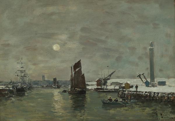 Eugène Boudin (1824 – 1898) Dunkerque, Effet de Neige sur le Port 