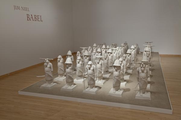 Installation view of Babel at the John Michael Kohler Arts Center, 2010.  Artist Jim Neel created the work during his first Arts/Industry residency in the Kohler Co.  Pottery.  Photo courtesy of the John Michael Kohler Arts Center.  