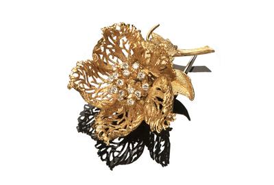 14-Karat Yellow-Gold and Diamond Rose Bud 'En Tremblant' Brooch, Robert Altman Inc.  ($1,200-$1,800)