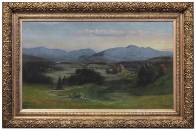 Theodore Gegoux (1850 – 1931): The MacIntyre Range of the Adirondacks - Oil on canvas, 27.5 x 47.25 inches / Signed lower right