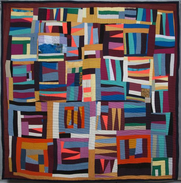 Mary Lee Bendolph (American, b.  1935), “Grandma Strips,” 2009.  Cotton, 75 x 77 inches.  Collection of Mary Lee Bendolph, courtesy of Rubin Bendolph Jr