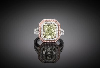 This astounding 4.05-carat Green Diamond is one of the rarest gemstones in the world