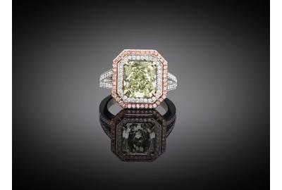 This astounding 4.05-carat Green Diamond is one of the rarest gemstones in the world