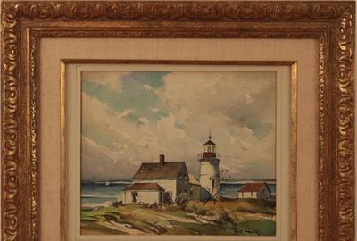 JOHN CUTHBERT HARE (AMERICAN 1908 - 1978) CAPE COD LIGHT Watercolor, 7 x 8.25 inches/Signed lower right