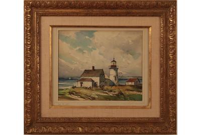 JOHN CUTHBERT HARE (AMERICAN 1908 - 1978) CAPE COD LIGHT Watercolor, 7 x 8.25 inches/Signed lower right