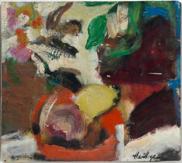 Grace Hartigan.  Red Bowl.  1953.  The Baltimore Museum of Art: Gift of Herman Jervis, New York, in Memory of Dorothy B.  Jervis, BMA 1986.194.  © Estate of Grace Hartigan