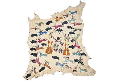 Cadzi Cody Shoshone Painted Hide Collected by Ervin F.  Cheney - est.  $100,000/120,000