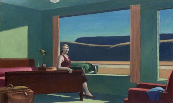 Western Motel, 1957, Edward Hopper (American, 1882–1967), oil on canvas.  Yale University Art Gallery, New Haven, Bequest of Stephen C.  Clark, B.A., 1903.  © 2019.  Heirs of Josephine N.  Hopper / Artists Rights Society (ARS), NY.  