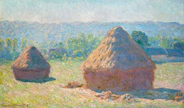 Claude Monet (French, 1840–1926), Meules, fin de l’été (Haystacks, Late Summer), 1891, oil on canvas, 23 ¾ x 39 ½ in.