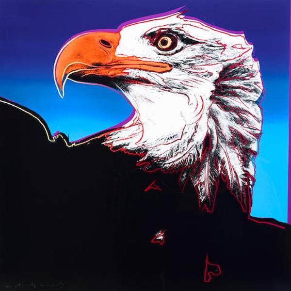 Andy Warhol (1928-1987), Bald Eagle, from Endangered Species, 1983, screen print in colors (estimate $ 50,000 - 70,000)