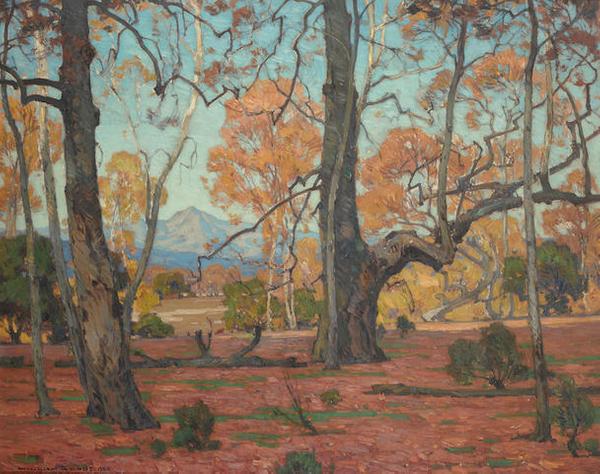 William Wendt (1865-1946), Patriarchs of the Grove, oil on canvas Painted in 1920 (estimate: $250,000-350,000) 