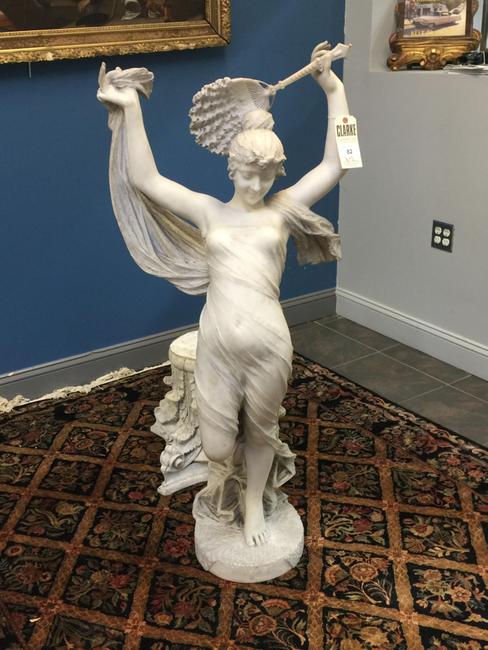 The top lot of the sale was Cesare Lapini’s marble sculpture, “Odalisca,” that attained $62,500.  