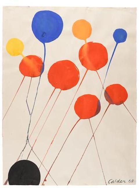 Alexander Calder (1898-1976), Balloons, 1968, gouache and ink on paper, 30 3/4 x 22 7/8 in.  (78 x 58 cm)Alexander Calder (1898-1976), Balloons, 1968, gouache and ink on paper, 30 3/4 x 22 7/8 in.  (78 x 58 cm)