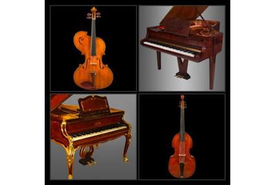 Rare musical instruments from Charles Cheriff Galleries, Gregory Singer Fine Violins, and ILIAD, as featured in detail on CuratorsEye.com