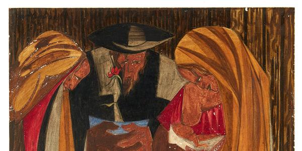 Jacob Lawrence panel, “Immigrants admitted from all countries: 1820-1840—115,773,” was discovered in a Manhattan home where it hung for two decades.  The Jacob and Gwendolyn Knight Lawrence Foundation, Seattle/Artists Rights Society (ARS), New York; via Peabody Essex Museum