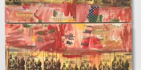 DETAIL: Jaune Quick-to-See Smith, I See Red: Target, 1992, mixed media on canvas, National Gallery of Art, Washington, Purchased with funds from Emily and Mitchell Rales, 2020.6.1