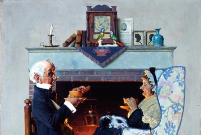 Norman Rockwell (American, 1894-1978),Tea Time, 1927.  Oil on canvas.  Bequest of Gertrude Perlberg, 2001.23