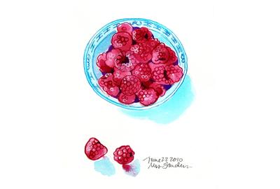 Bowl of Summer Raspberries