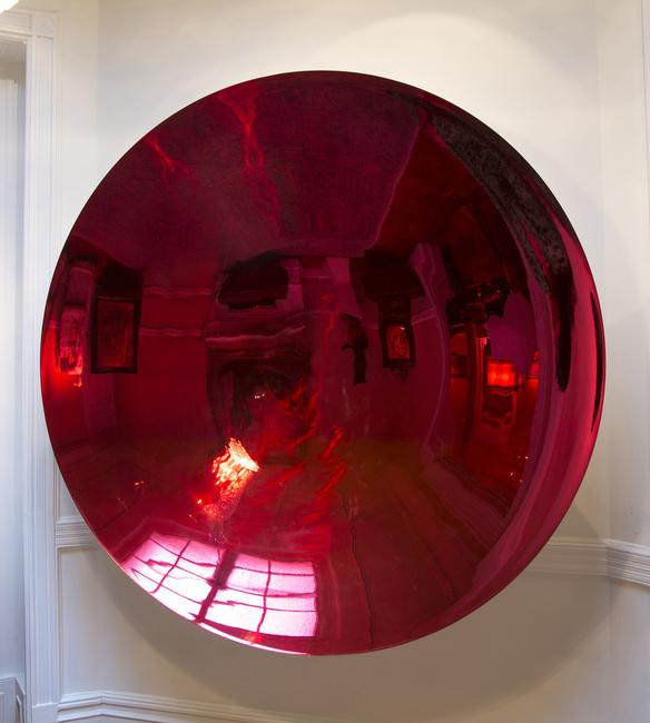 Anish Kapoor Blood Mirror Stainless steel and lacquer 78 in.  diameter 2000 