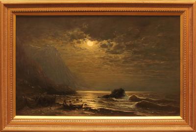 ROBERT C.  KLUTH (AMERICAN 1854 – 1921) MOONLIGHT Oil on canvas, 19.25 x 31.5 inches / Signed lower left