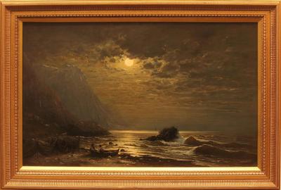 ROBERT C.  KLUTH (AMERICAN 1854 – 1921) MOONLIGHT Oil on canvas, 19.25 x 31.5 inches / Signed lower left