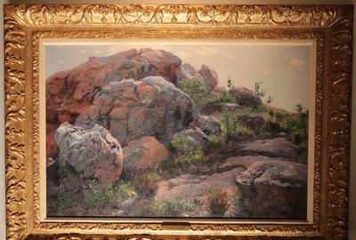 William Leigh (American 1866 - 1955): Rocks at Leukenia Hills - Oil on canvas, 22.5 x 32 inches / Signed lower right