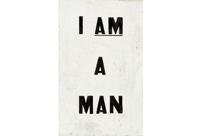 Glenn Ligon, Untitled (I Am a Man), 1988, oil and enamel on canvas, National Gallery of Art, Washington, Patrons' Permanent Fund and Gift of the Artist