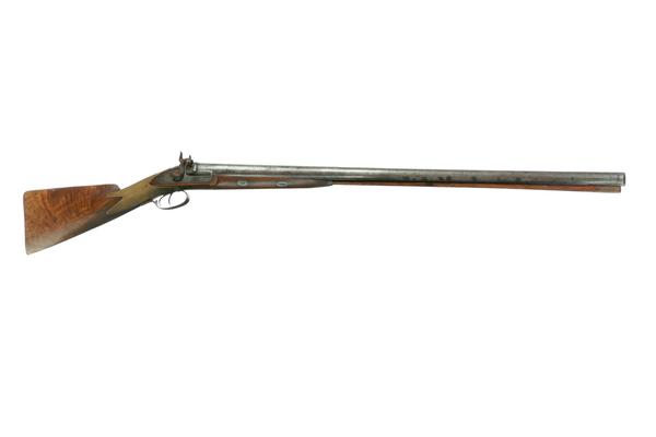 A double barrel, 8 gauge percussion shotgun made by Alexander McComas of Baltimore, Maryland was a highlight selling for $2,583.