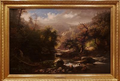 Ernest (Lotechius, Loteshius) Lotichius (1813 - 1876): Silent Sentinel - Oil on canvas 36 x 53.5 inches/Signed lower left, “New York,1857”