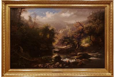 Ernest (Lotechius, Loteshius) Lotichius (1813 - 1876): Silent Sentinel - Oil on canvas 36 x 53.5 inches/Signed lower left, “New York,1857”